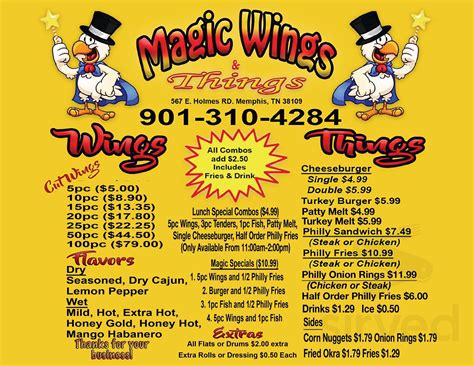 magic wings and things menu